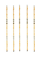 52" Long Pompom & Real Mirror Lari, Set of 5