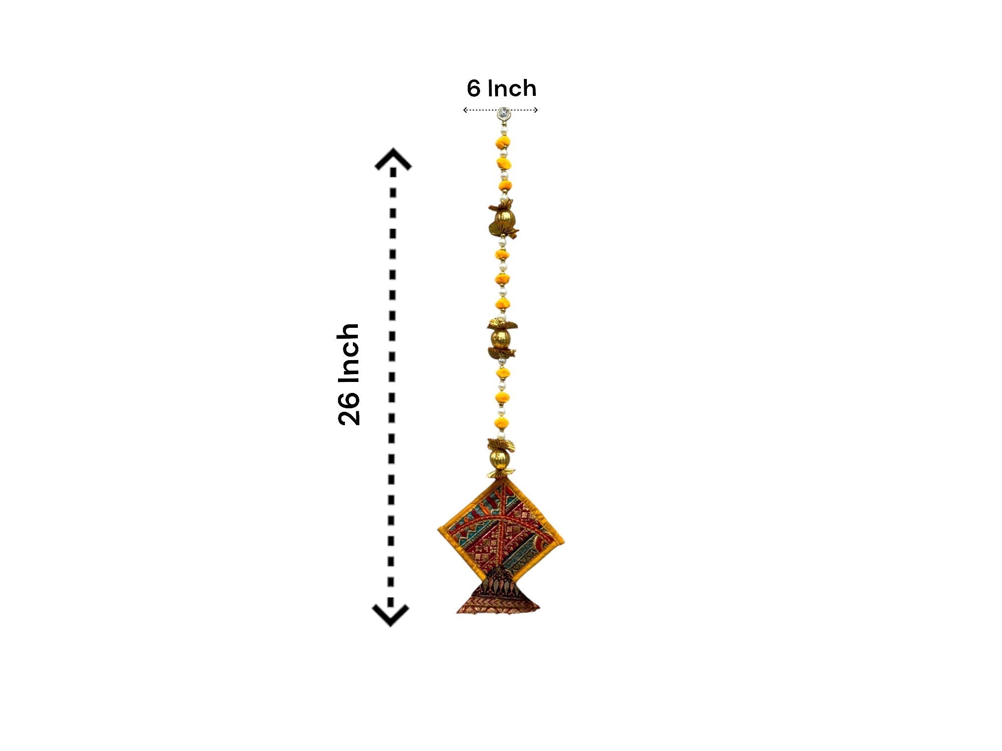 26" Long Gota Ball & Pearl Lari with Kite Tassels for Lohri or Makar Sankranti, Set of 5
