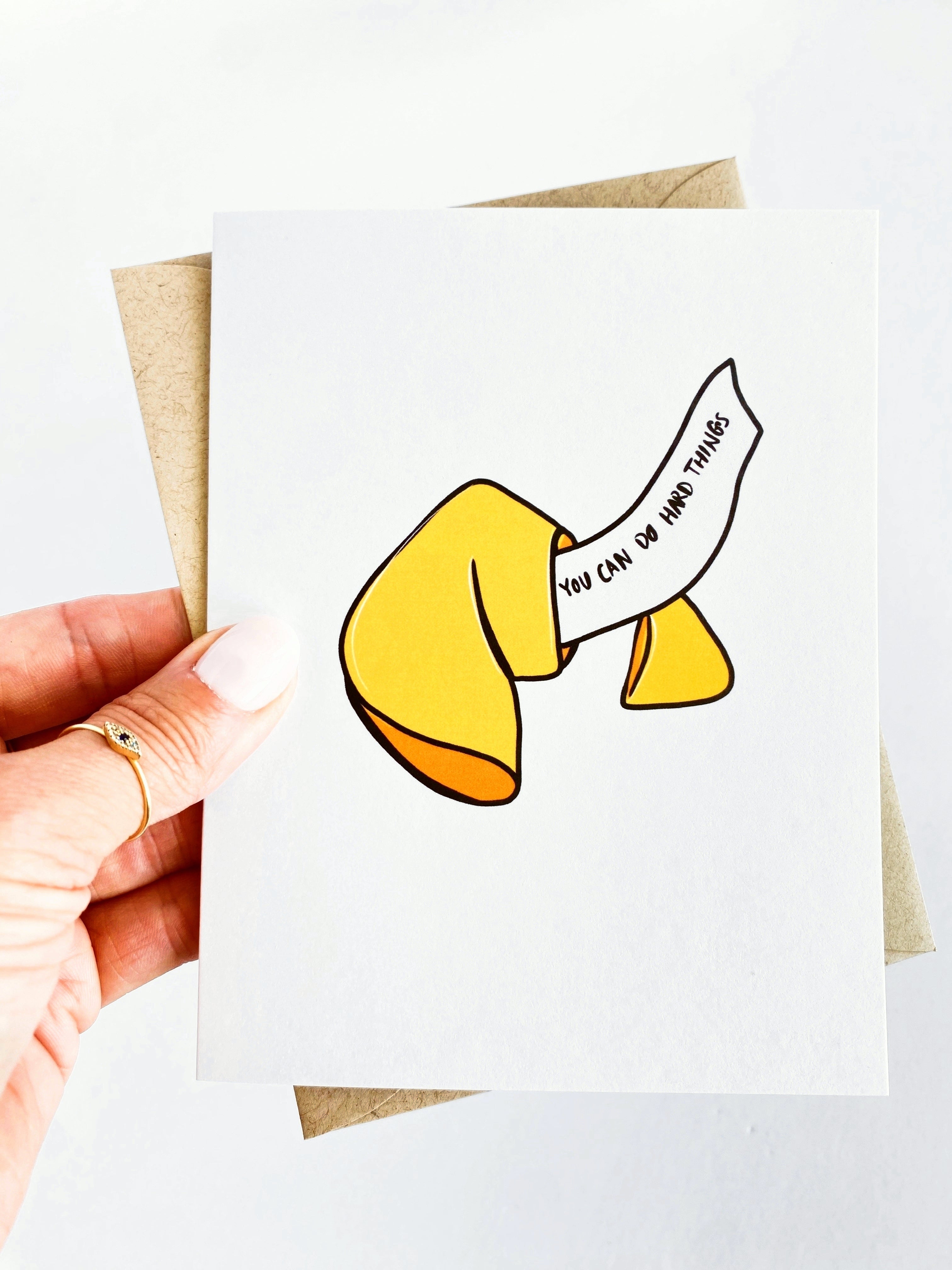 Fortune Cookie You Can Do Hard Things Encouragement Card