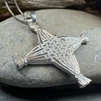 Artisan Sterling Silver Irish St. Brigid's Cross Necklace - Made in Ireland
