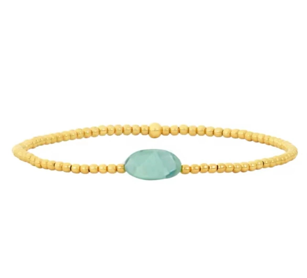 Gold Beaded Crystal Waterproof Non-Tarnish Bracelets by Curated By Suarez