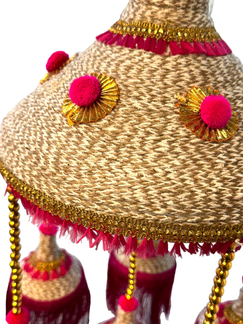 Jute Jhoomer with PomPom & Tassels