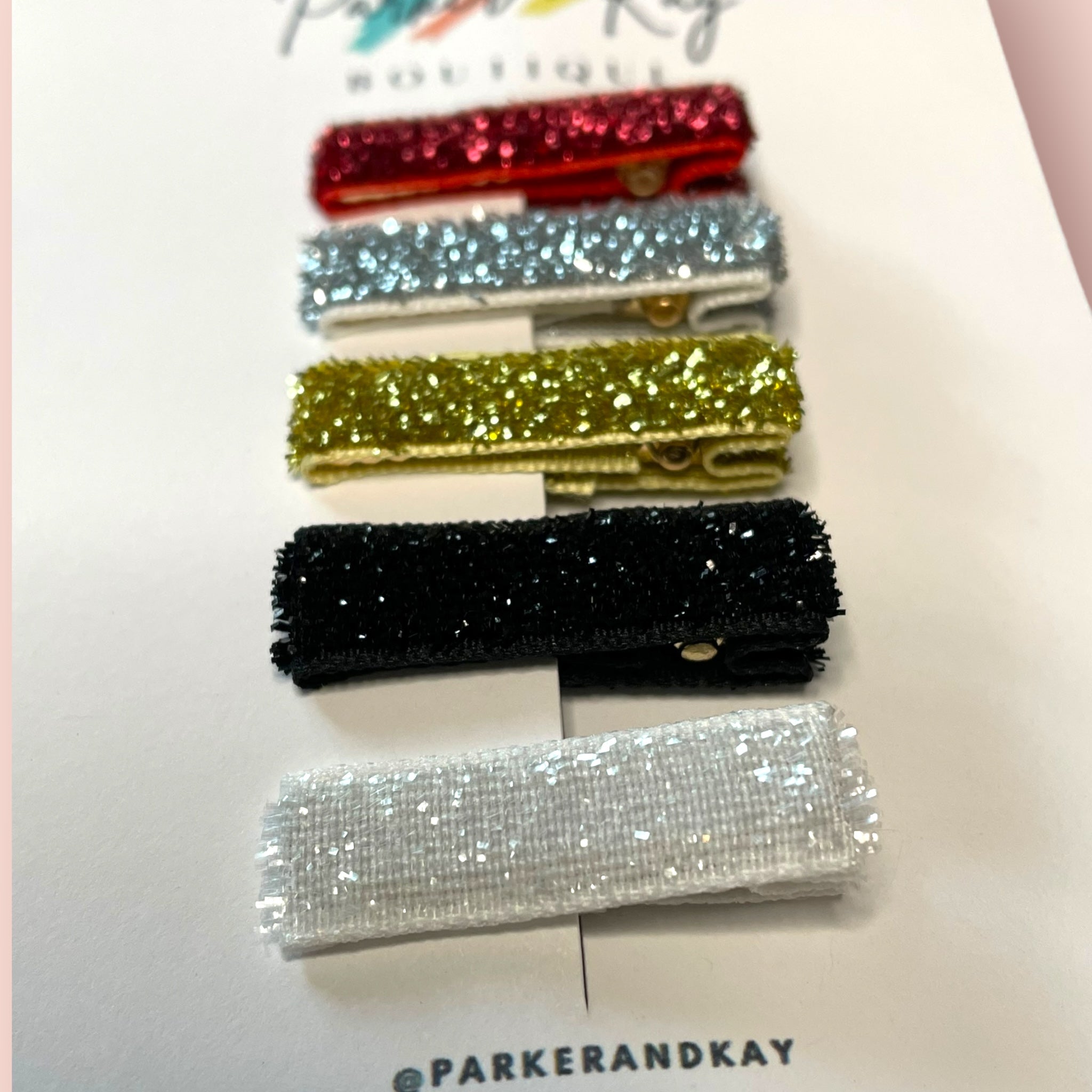 Tinsel Hair Clips Variety Set