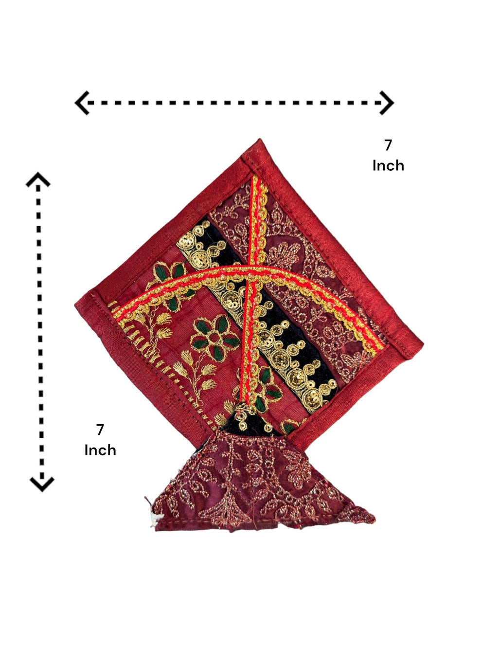 Fabric Kites with Zardozi, Set of 10