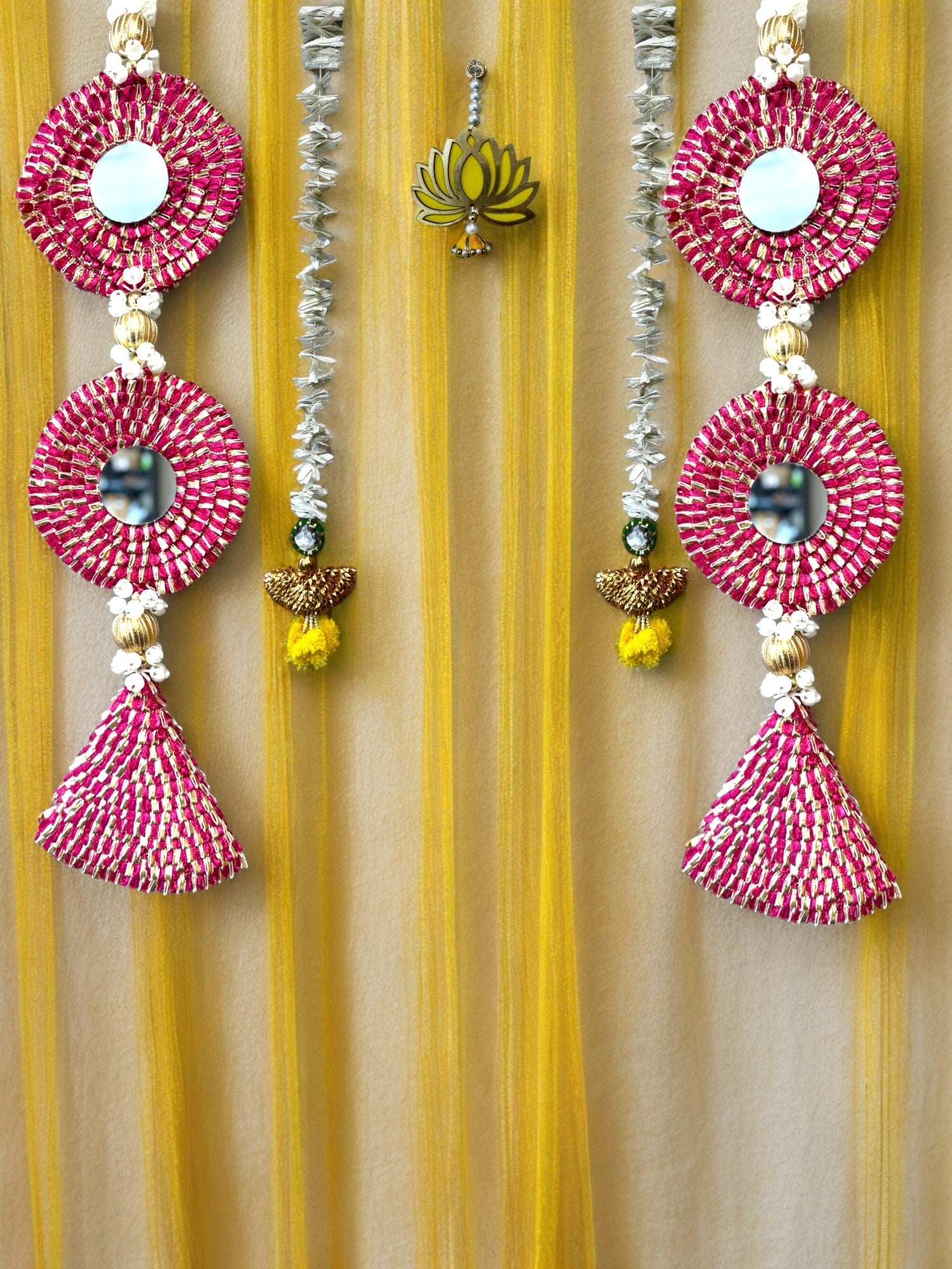 Mirror, Flowers & Bell Lari, Set of 2