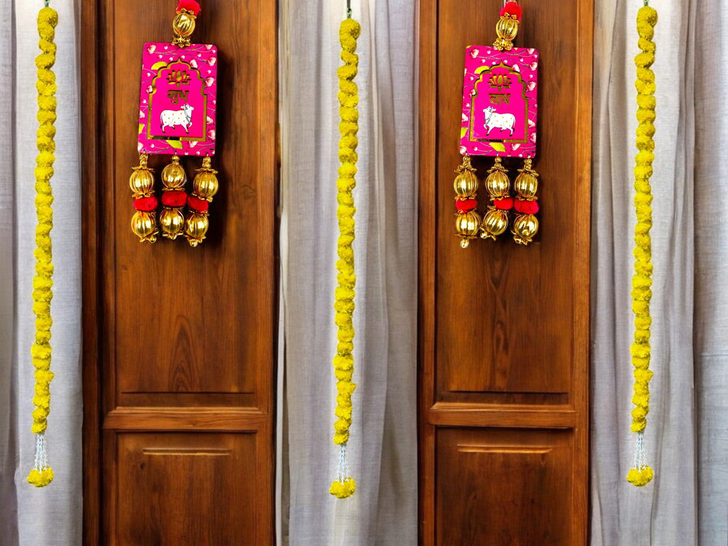 Shubh Labh & Pichwai Gota Hanging,  Set of 2