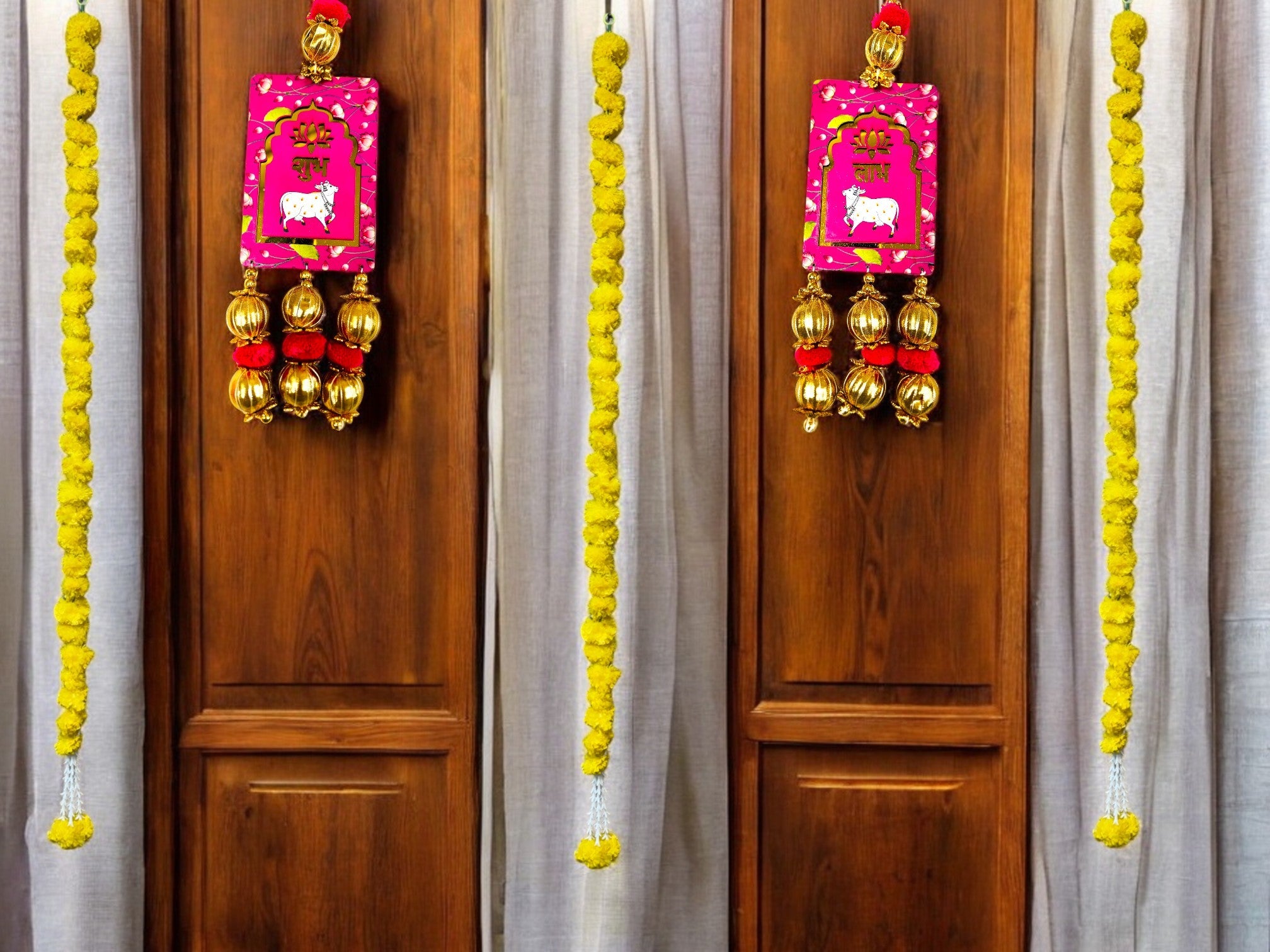 Shubh Labh & Pichwai Gota Hanging,  Set of 2