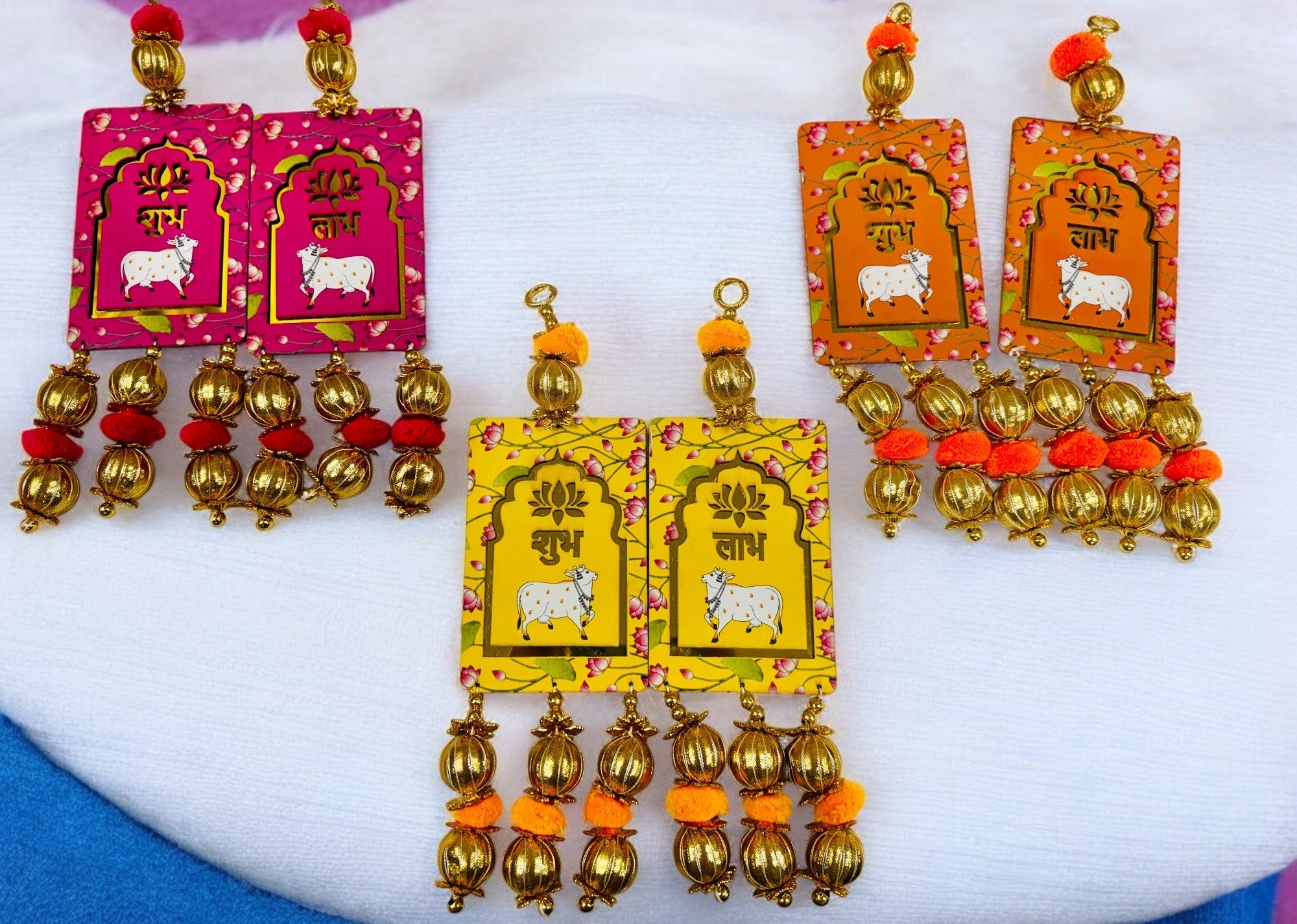 Shubh Labh & Pichwai Gota Hanging,  Set of 2