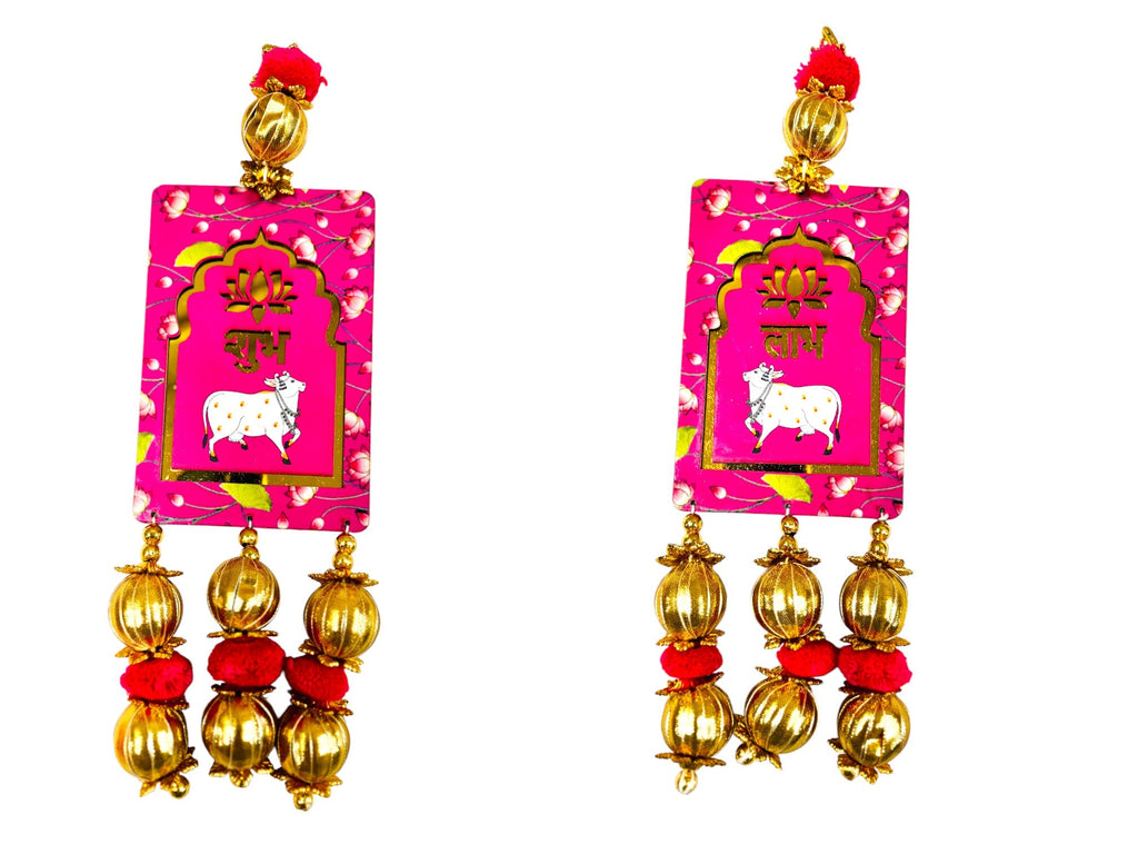 Shubh Labh & Pichwai Gota Hanging,  Set of 2