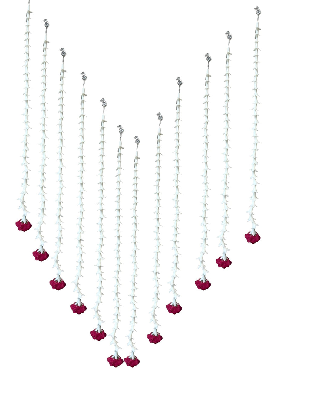 19" Long Rose Malai Lari, Set of 12