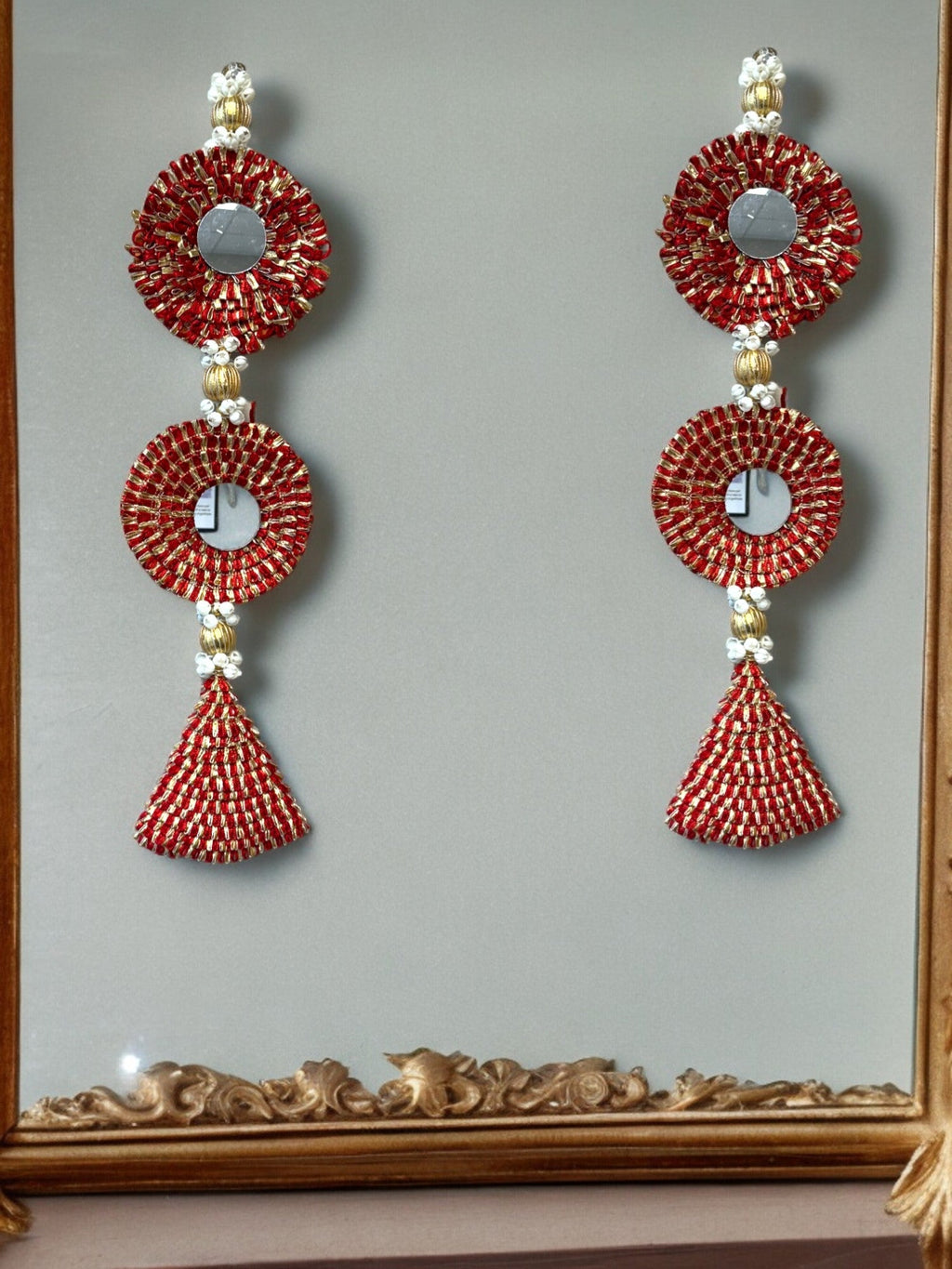 Mirror, Flowers & Bell Lari, Set of 2