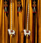 Pearl & Pichwai Lari with Shubh Labh & Tassel, Set of 2