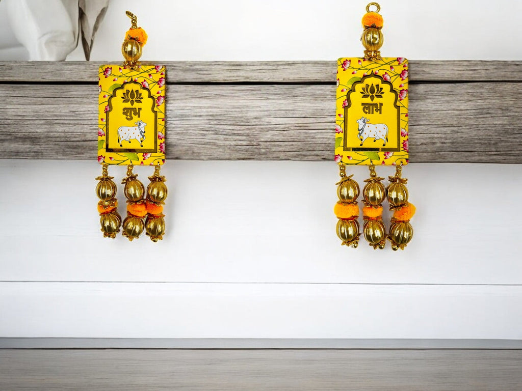 Shubh Labh & Pichwai Gota Hanging,  Set of 2