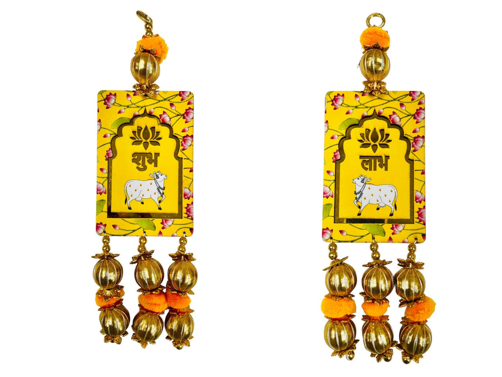 Shubh Labh & Pichwai Gota Hanging,  Set of 2