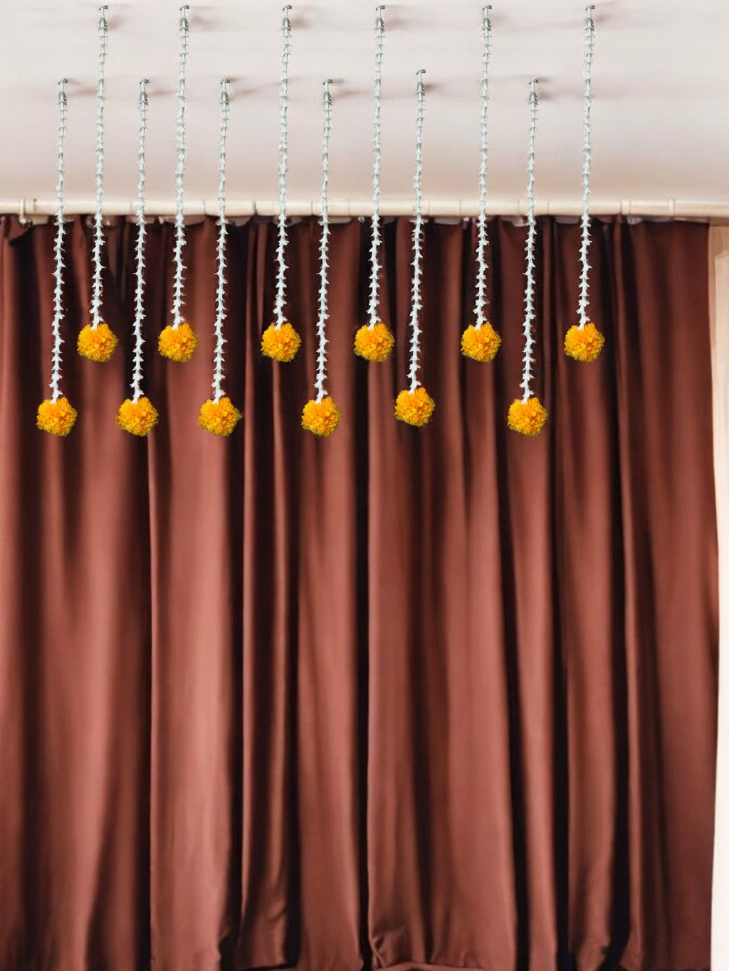 19" Long Marigold Malai Lari, Set of 12