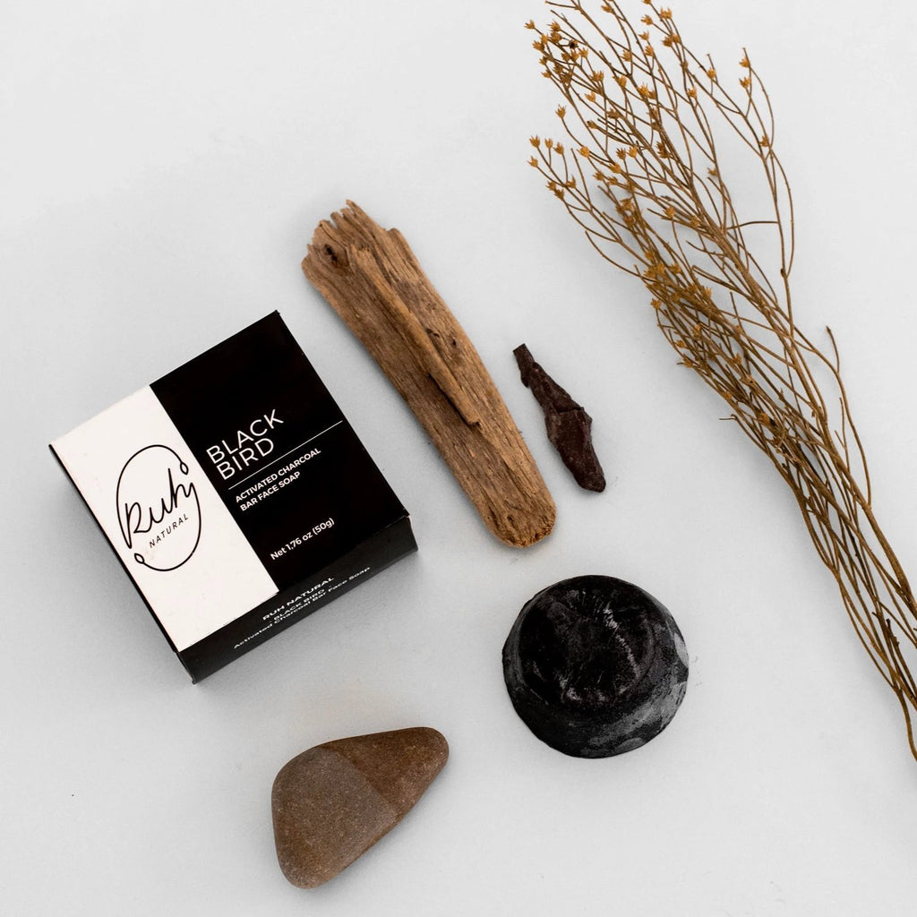 Activated Charcoal Bar Face Soap - Blackbird by Porto Boutique