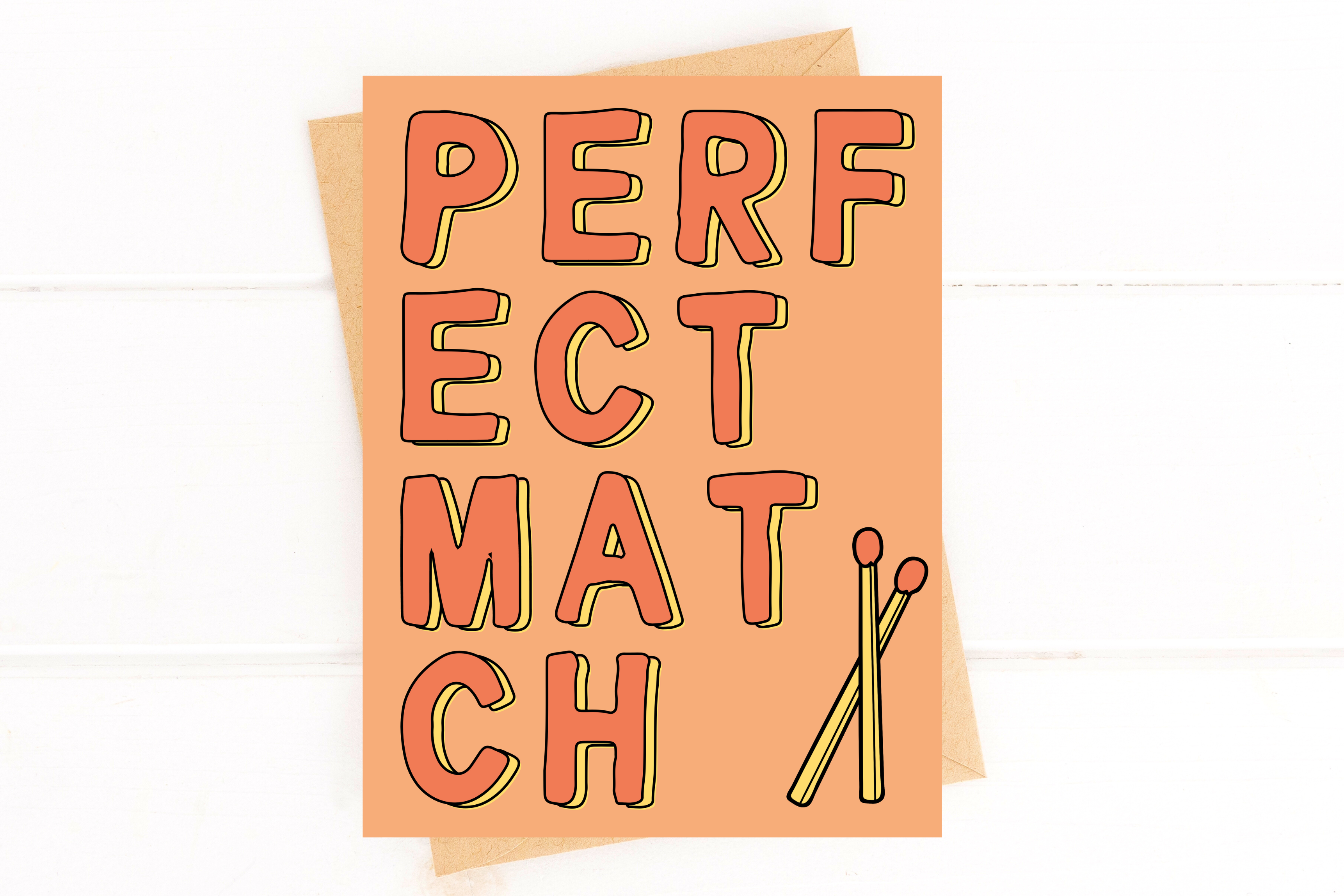 Perfect Match Engagement Card Wedding Card