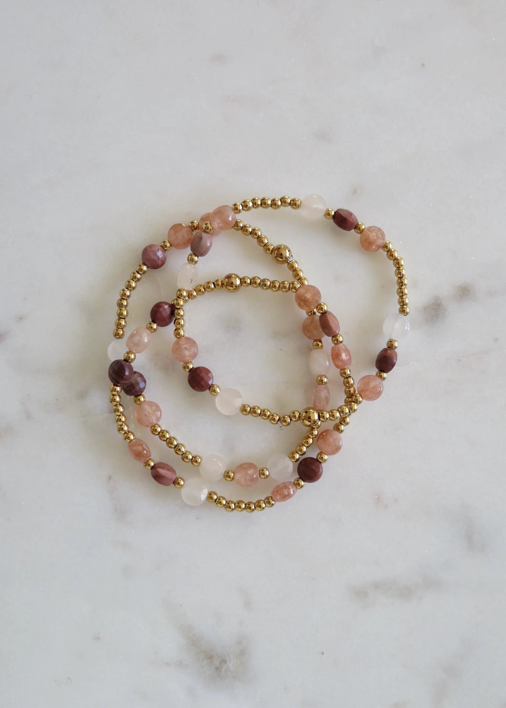 Gold Beaded Elegant Crystal Waterproof Non-Tarnish Bracelets by Curated By Suarez