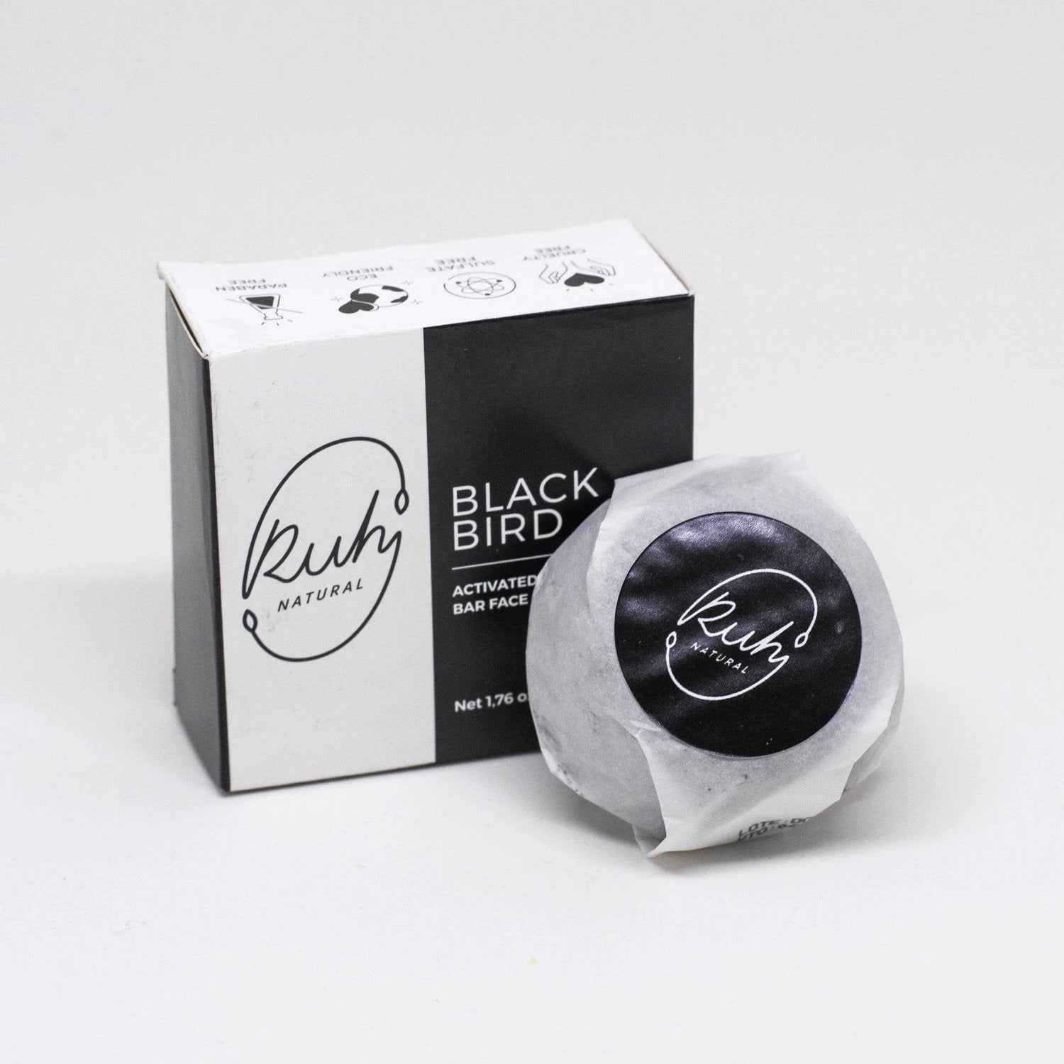 Activated Charcoal Bar Face Soap - Blackbird by Porto Boutique