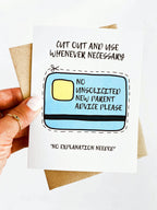 Baby Shower Card – Funny No Unsolicited Advice Card for New Parents by Five Dot Post
