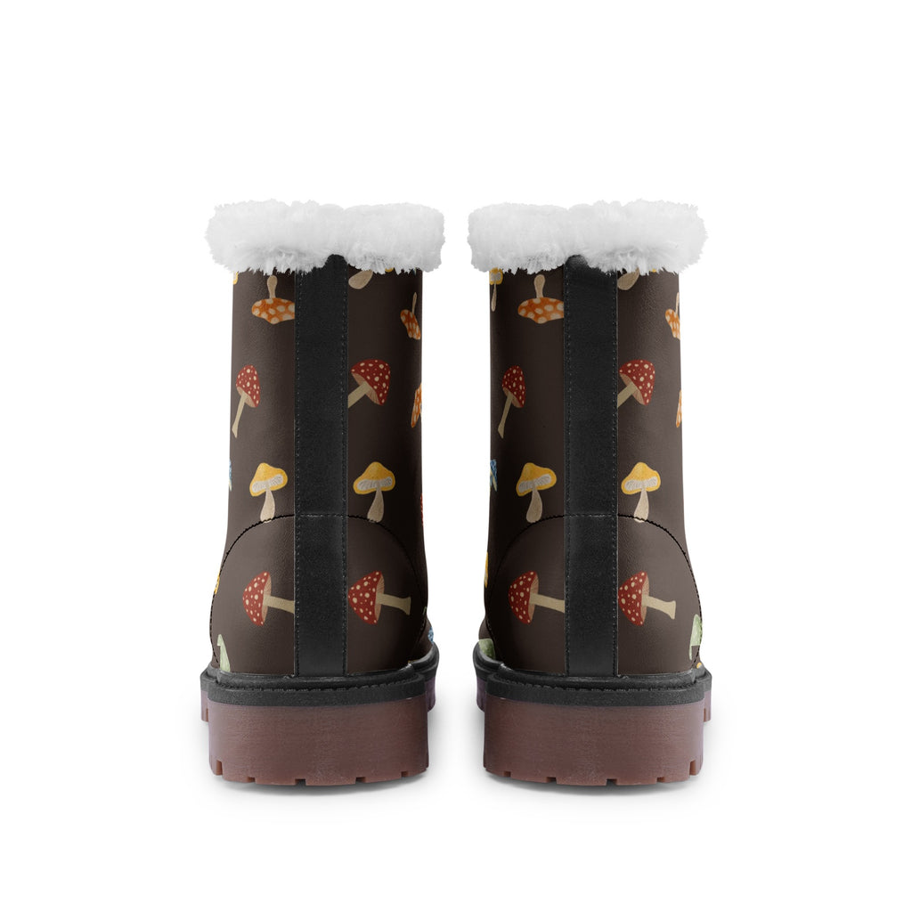 Mushroom hunter cottagecore Unisex Lace Up Chukka Boots, fur lined