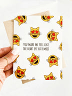 Funny Cat Emoji Valentine’s Card – Cute Anniversary Card for Cat Lovers by Five Dot Post