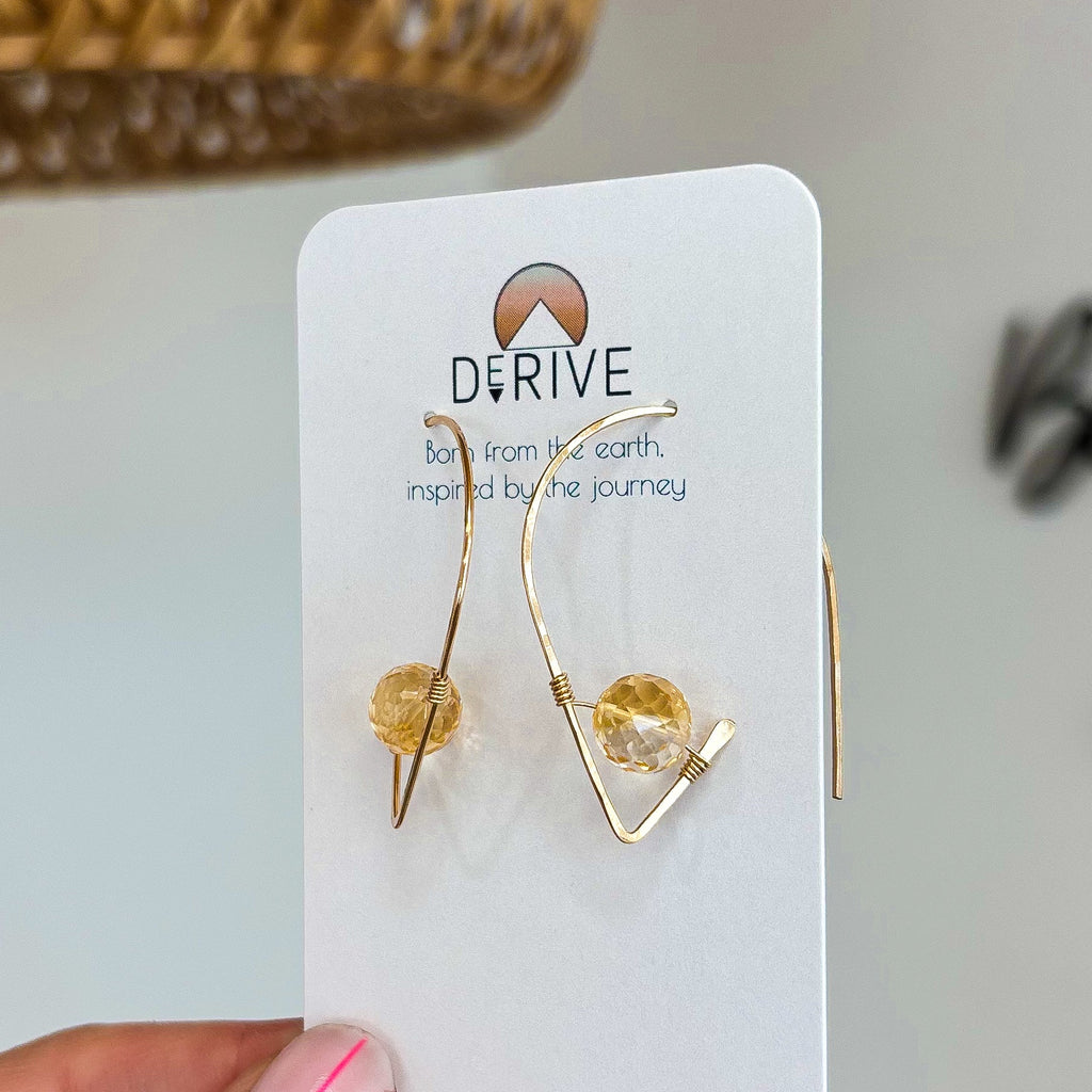 Citrine Ear Threaders