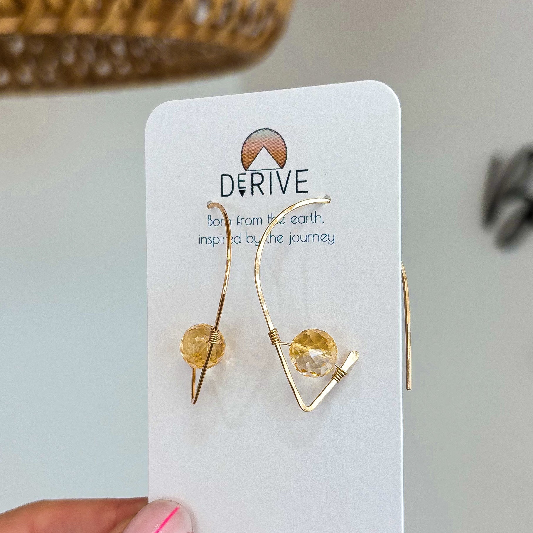 Citrine Ear Threaders
