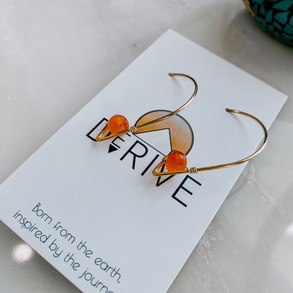 Carnelian Ear Threaders