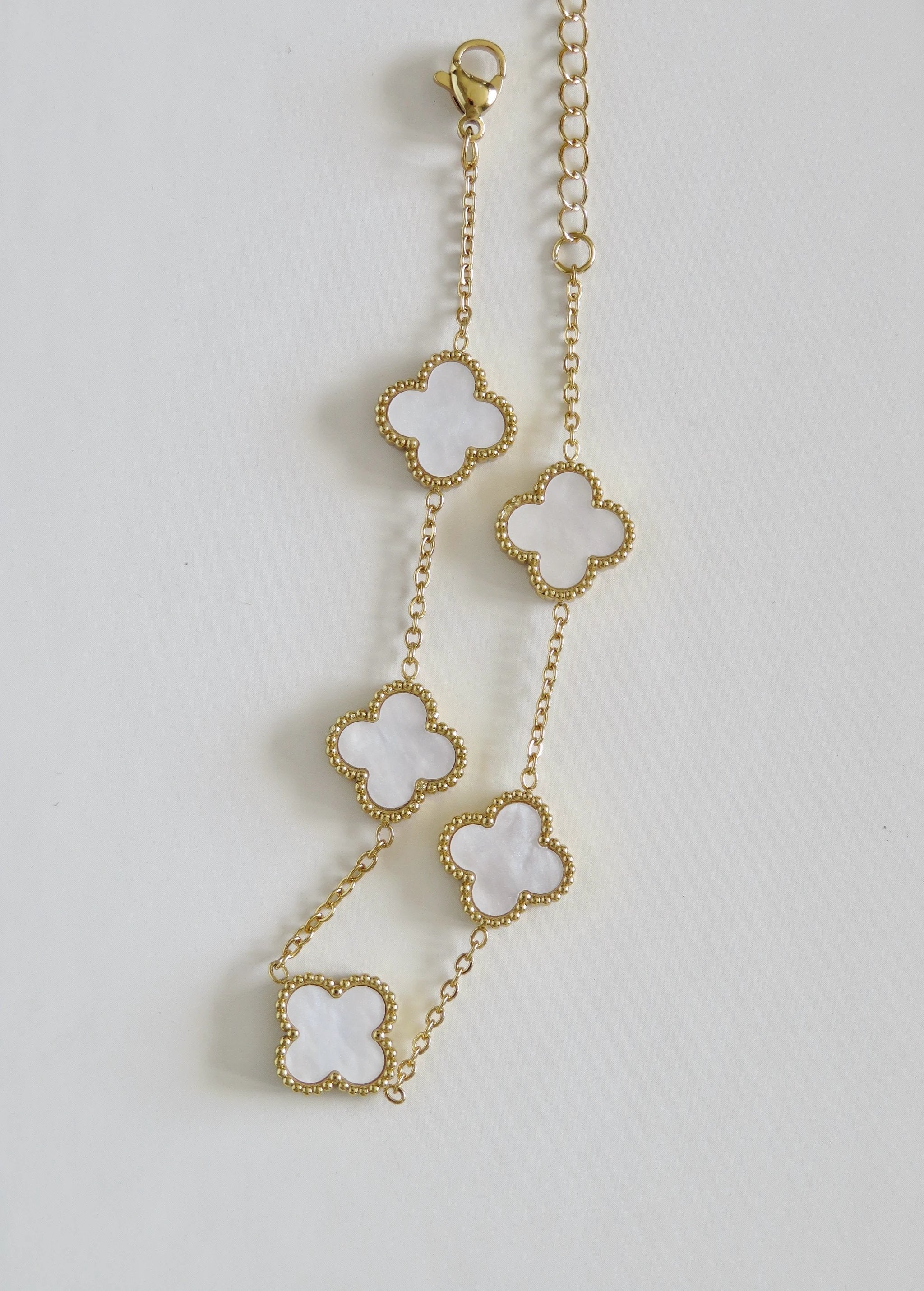 Luck Intention -Pearl Shell Clover Bracelet by Curated By Suarez