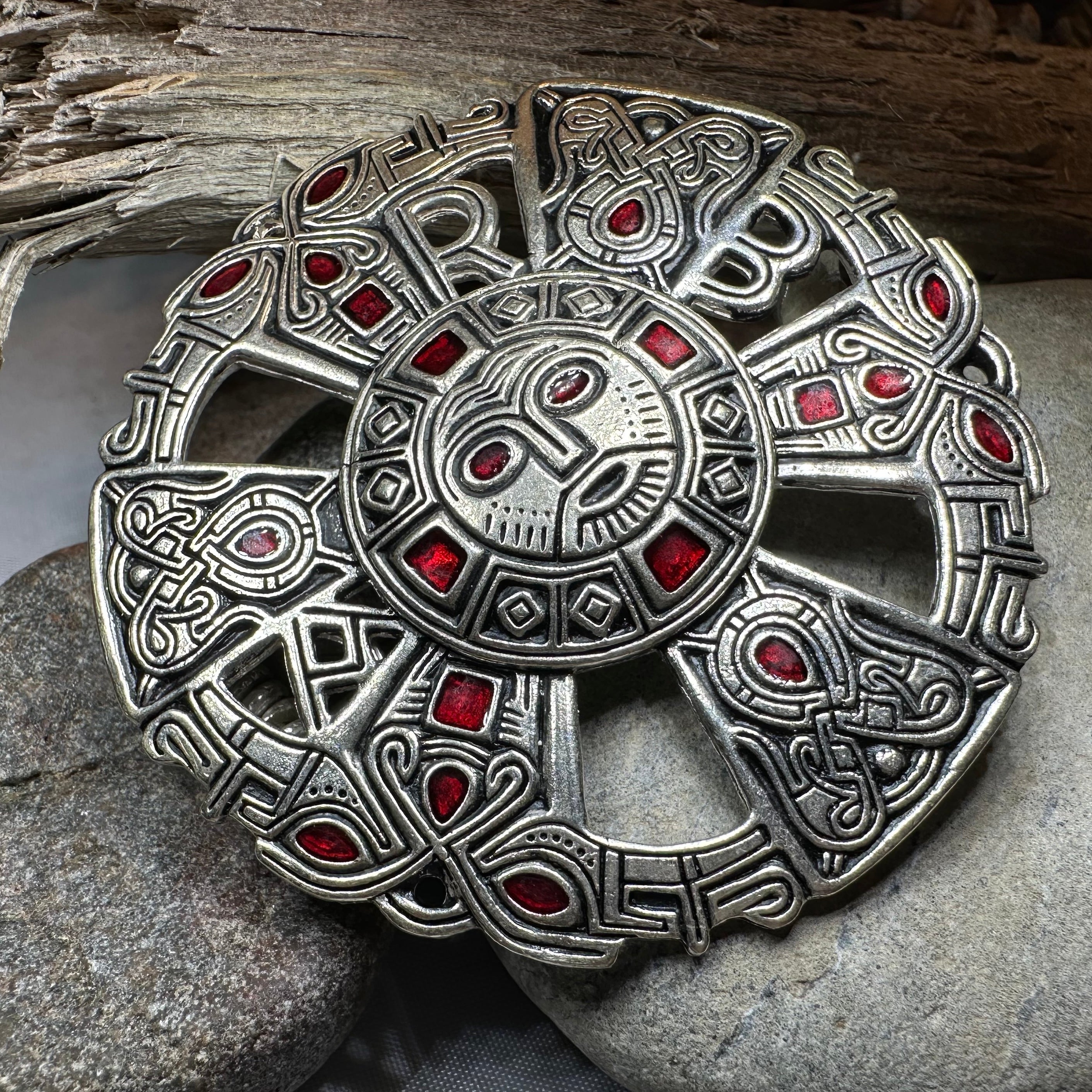 Large Frankish Limons Medieval Brooch - Sterling Silver Historical Reproduction Pin
