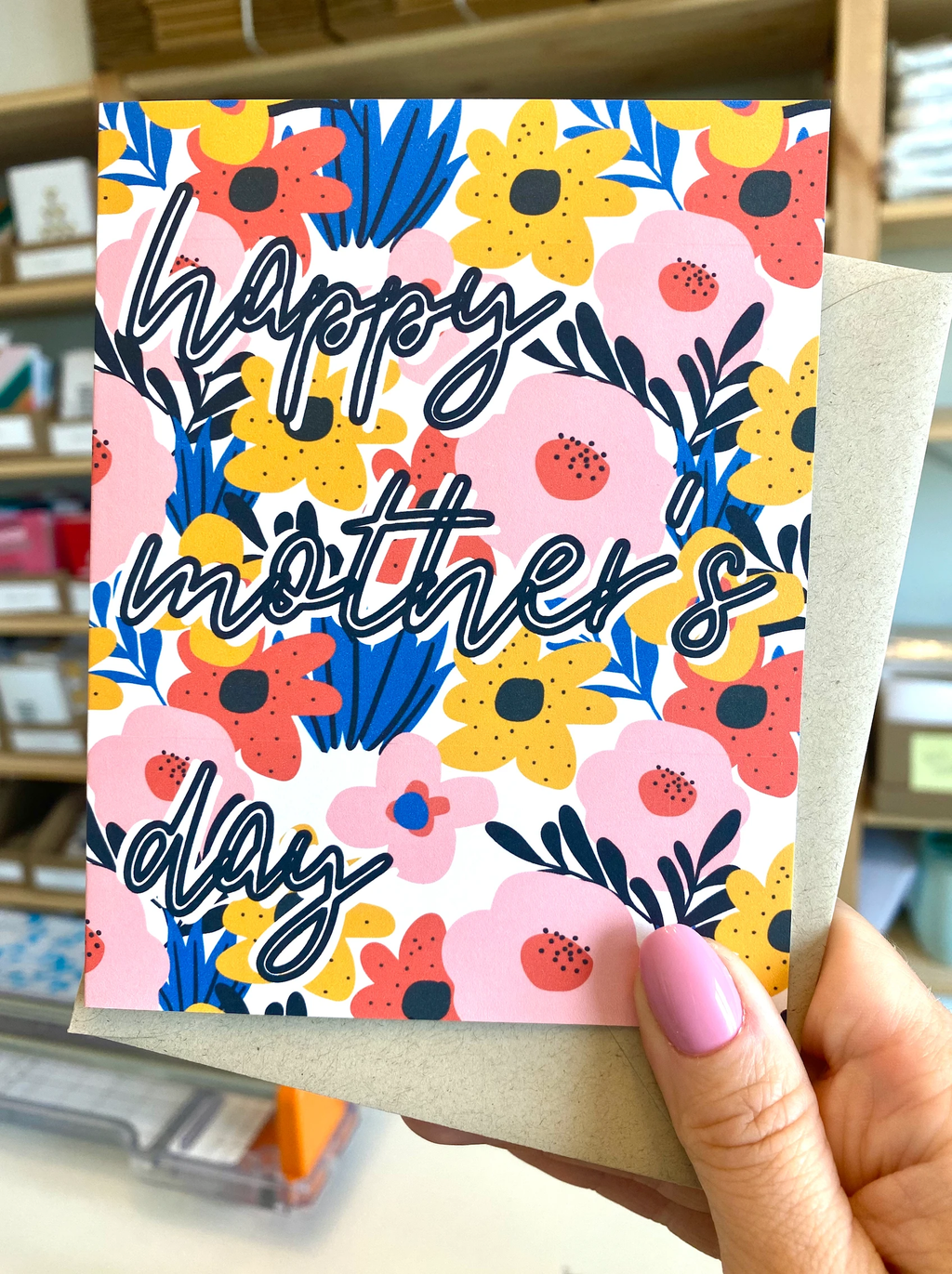 Vibrant Happy Mother's Day Card Floral Mother's Day Card by Five Dot Post