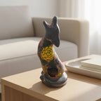 Talavera Howling Coyote Statue | Handmade Mexican Desert Animal Decor