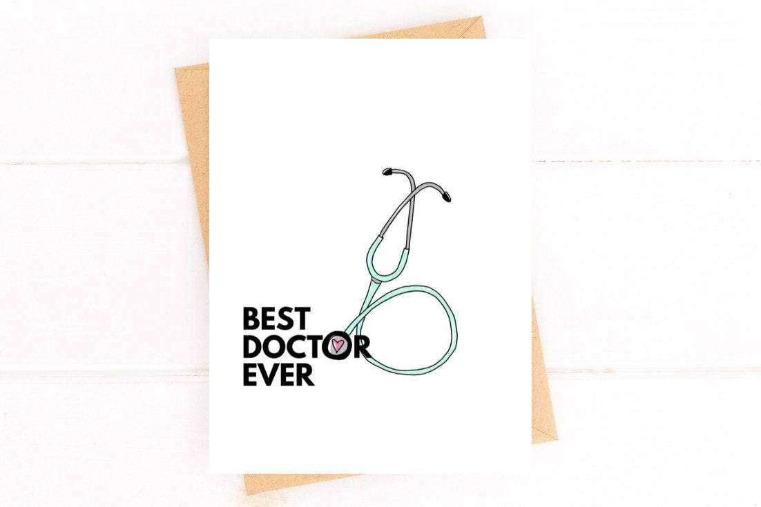 Best Doctor Ever Thank You Card – Medical Appreciation Greeting for Physician or Healthcare Provider