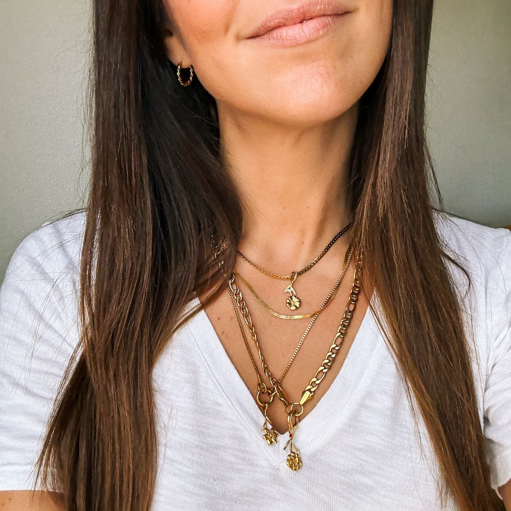 February Violet Birth Flower Necklace Charm