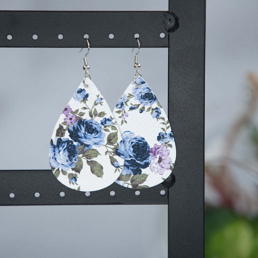 Floral Teardrop Dangle Earrings