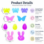 10 Easter Gel Window Clings Bunny Egg Butterfly Spring Home Party Décor Easter > Wall Decorations La Vie Bien 10 Easter Gel Window Clings Bunny Egg Butterfly Spring Home Party Décor