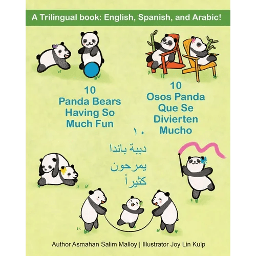 10 Osos Panda Que Se Divierten Mucho: A Trilingual book: English, Spanish, and Arabic! - Paperback Books La Vie Bien 10 Osos Panda Que Se Divierten Mucho: A Trilingual book: English, Spanish, and Arabic! - Paperback