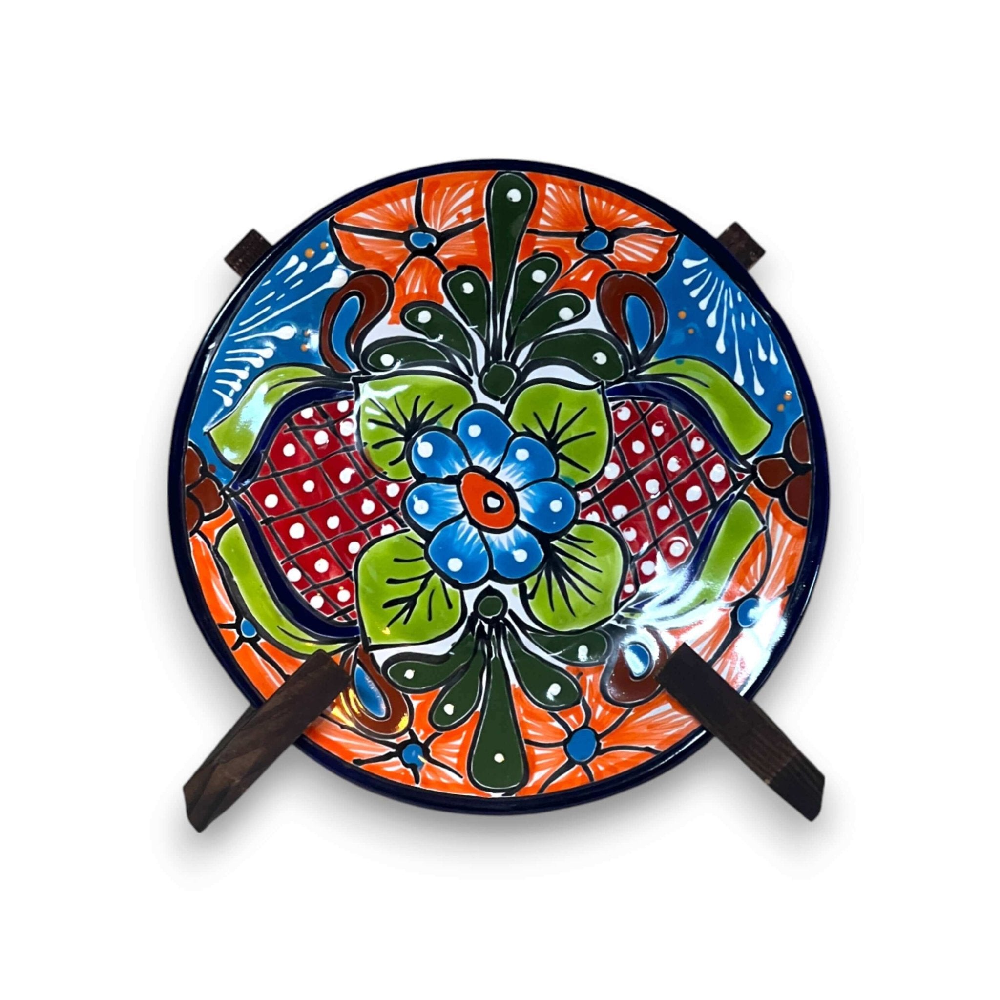 10" Talavera Dinner Plate | Mexican Handmade Dinnerware Talavera Plate La Vie Bien 10" Talavera Dinner Plate | Mexican Handmade Dinnerware