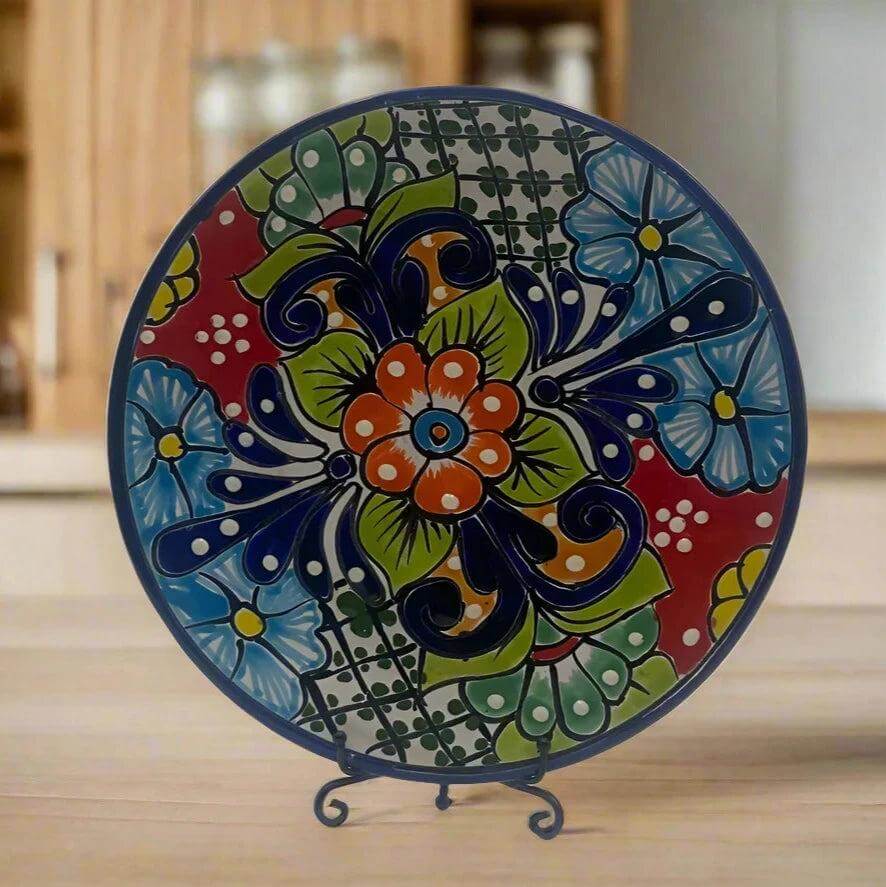 10" Talavera Dinner Plate | Mexican Handmade Dinnerware Talavera Plate La Vie Bien 10" Talavera Dinner Plate | Mexican Handmade Dinnerware
