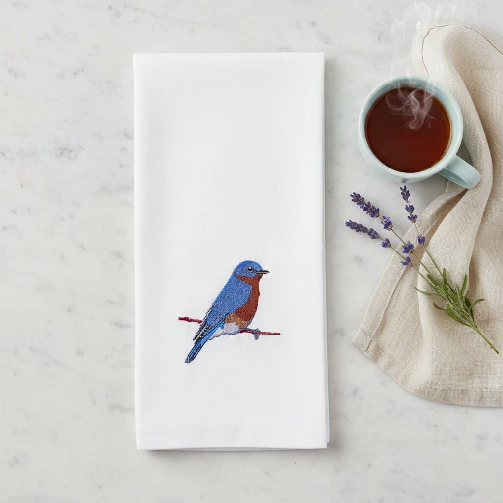 100% Cotton Tea Towels with Bird Embroidery - Kitchen Towels Kitchen Towels La Vie Bien 100% Cotton Tea Towels with Bird Embroidery - Kitchen Towels