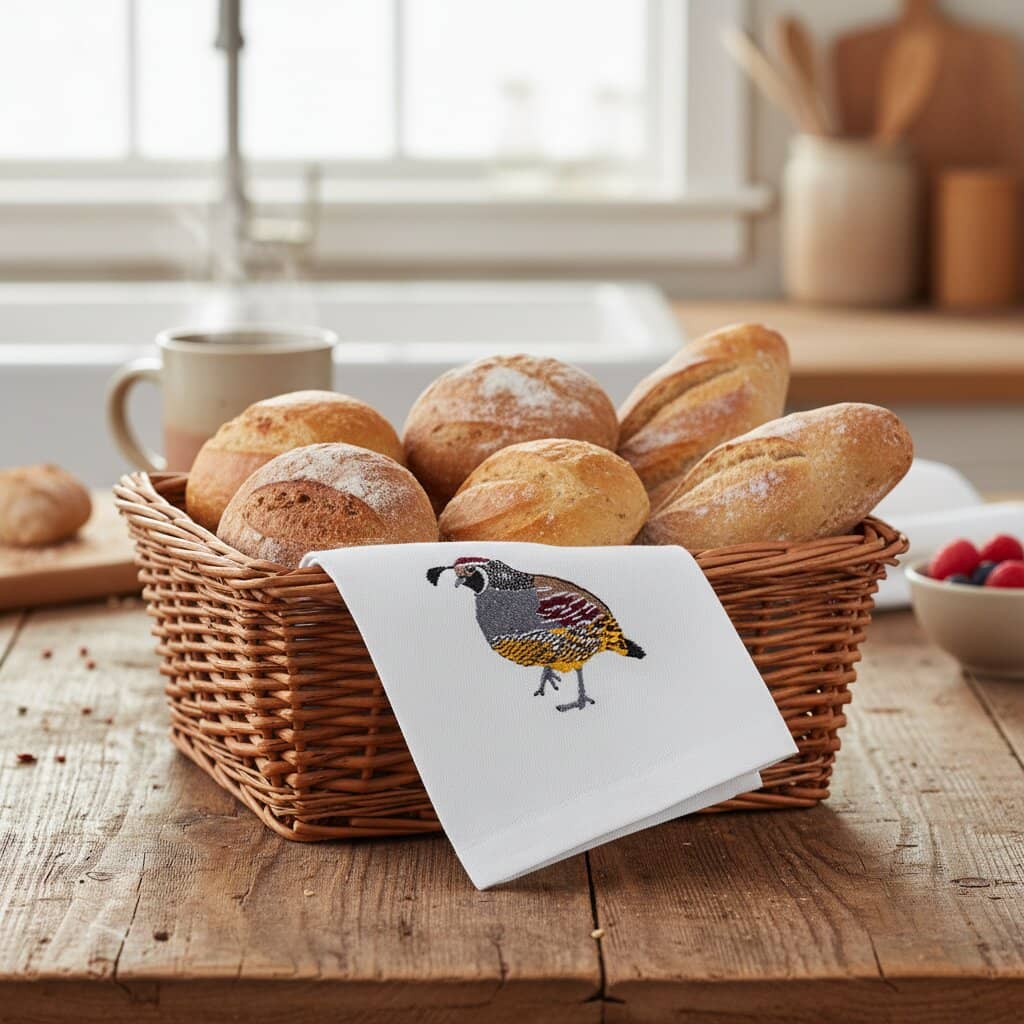 100% Cotton Tea Towels with Bird Embroidery - Kitchen Towels Kitchen Towels La Vie Bien 100% Cotton Tea Towels with Bird Embroidery - Kitchen Towels