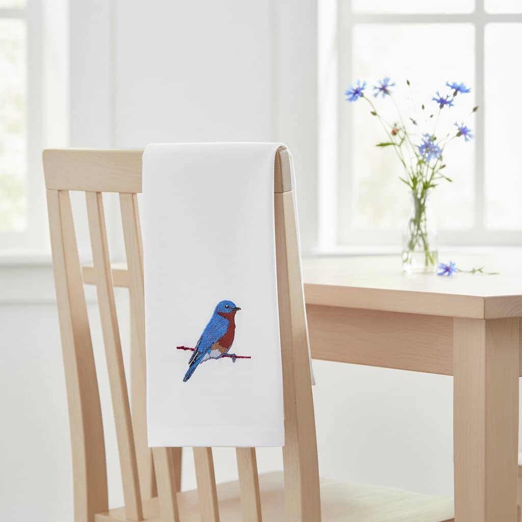 100% Cotton Tea Towels with Bird Embroidery - Kitchen Towels Kitchen Towels La Vie Bien 100% Cotton Tea Towels with Bird Embroidery - Kitchen Towels