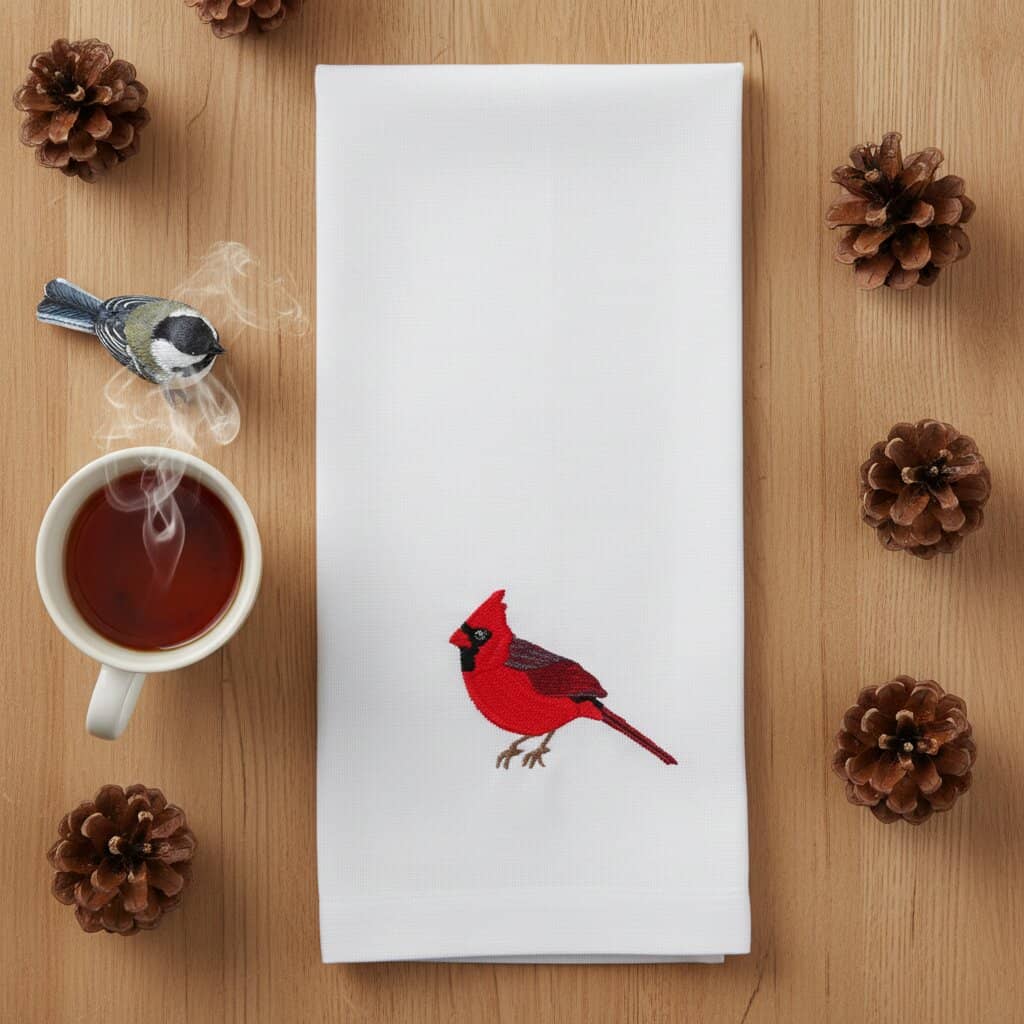100% Cotton Tea Towels with Bird Embroidery - Kitchen Towels Kitchen Towels La Vie Bien 100% Cotton Tea Towels with Bird Embroidery - Kitchen Towels