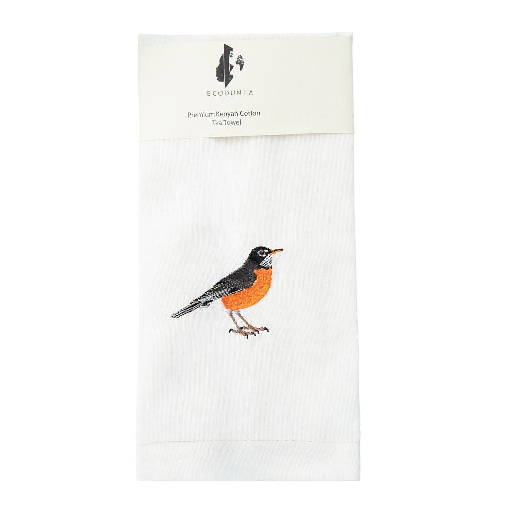 100% Cotton Tea Towels with Bird Embroidery - Kitchen Towels Kitchen Towels La Vie Bien 100% Cotton Tea Towels with Bird Embroidery - Kitchen Towels