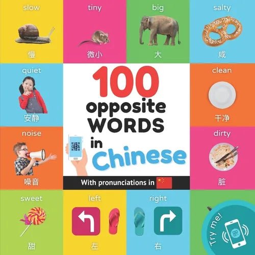 100 opposite words in chinese: Bilingual picture book for kids: english / chinese with pronunciations - Paperback Books La Vie Bien 100 opposite words in chinese: Bilingual picture book for kids: english / chinese with pronunciations - Paperback