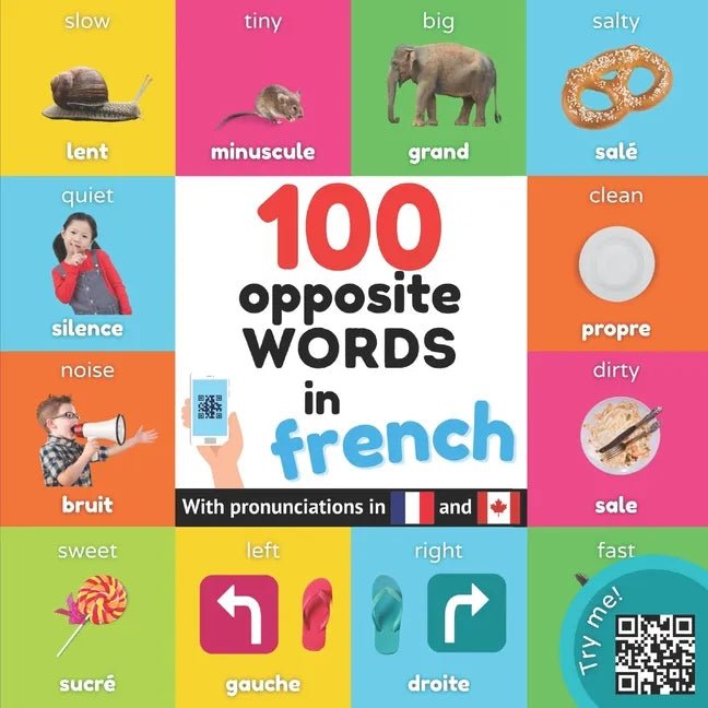 100 opposite words in french: Bilingual picture book for kids: english / french with pronunciations - Paperback Books La Vie Bien 100 opposite words in french: Bilingual picture book for kids: english / french with pronunciations - Paperback