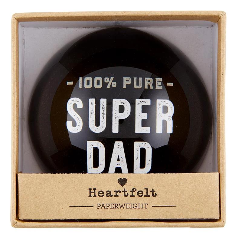 100% Pure Super Dad Glass Dome Paperweight | In a Gift Box by The Bullish Store