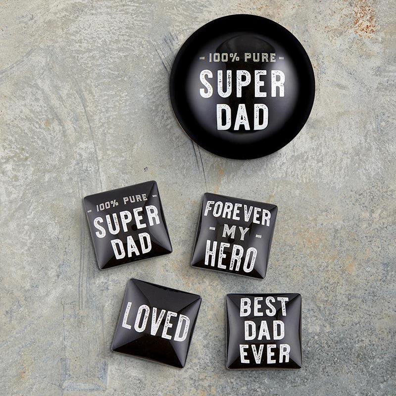 100% Pure Super Dad Glass Dome Paperweight | In a Gift Box by The Bullish Store