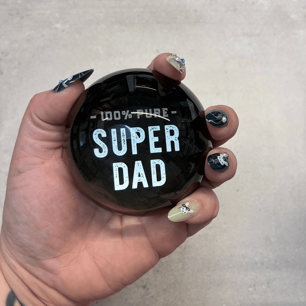 100% Pure Super Dad Glass Dome Paperweight | In a Gift Box by The Bullish Store